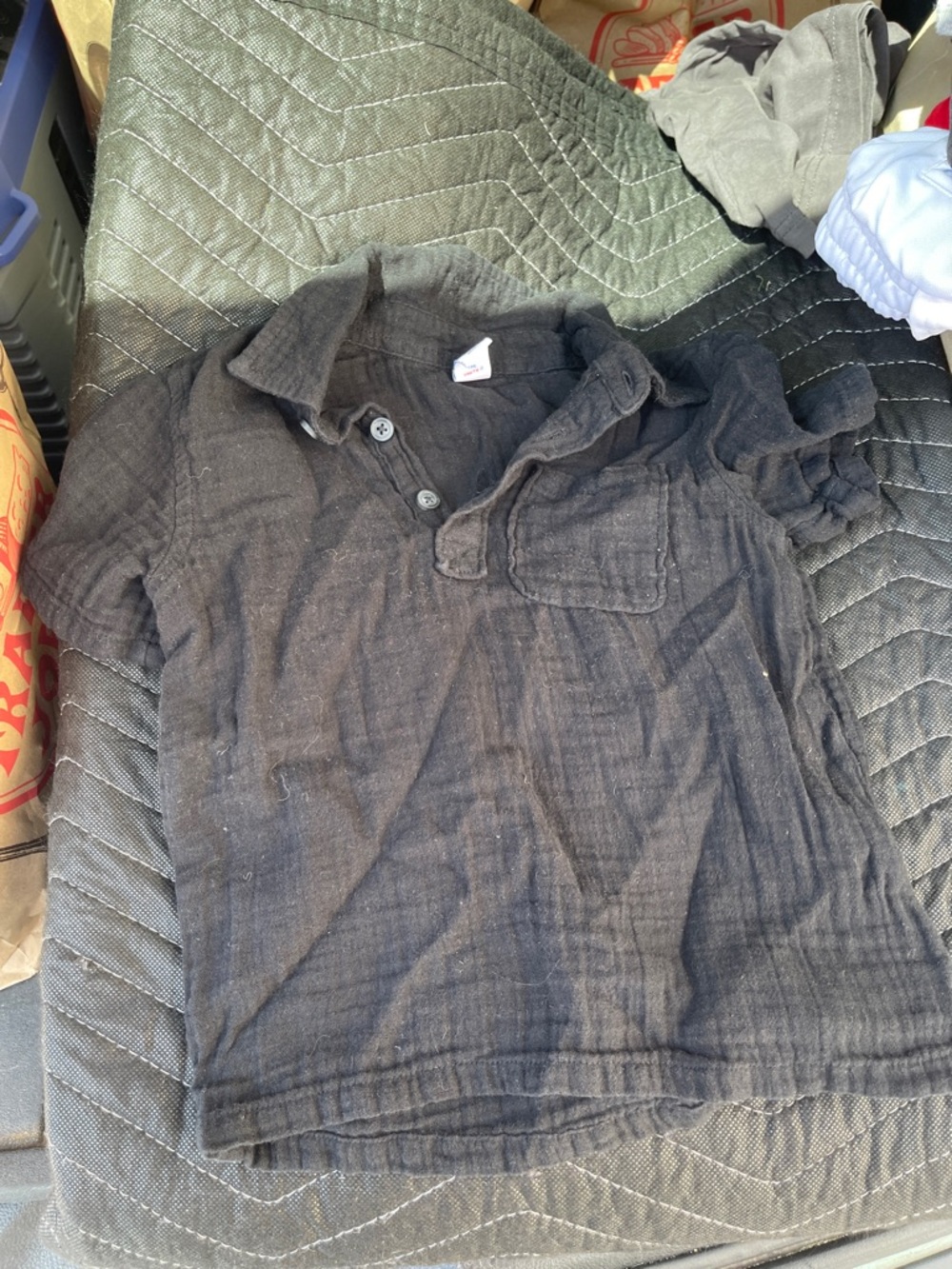 Kids Black Short-Sleeve Polo Shirt